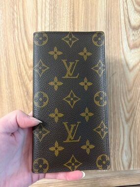 Auth Louis Vuitton monogram long Bifold wallet